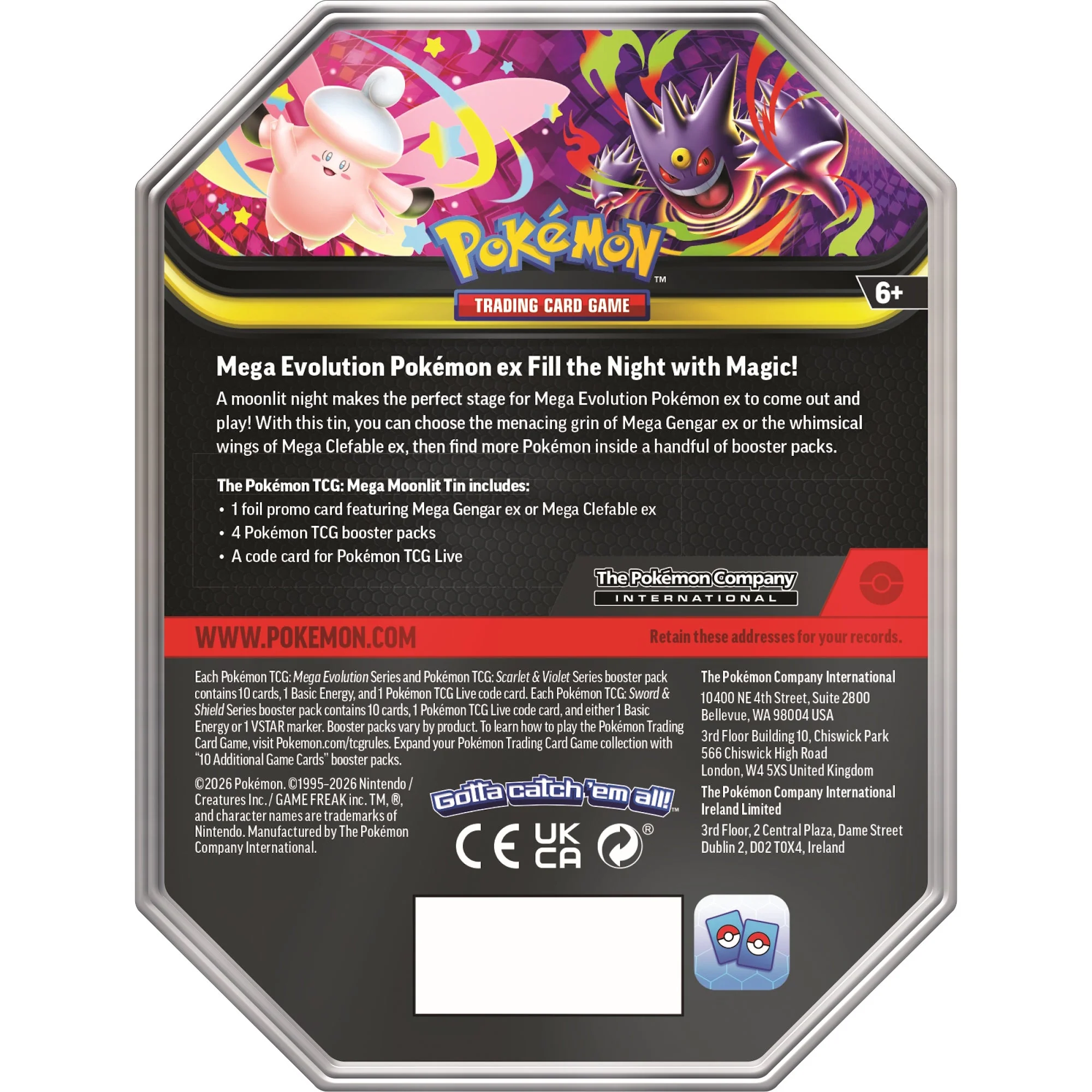 Pokemon Pokémon 2026 Mega Moonlit Tin I Limit 2 per customer - Image 4