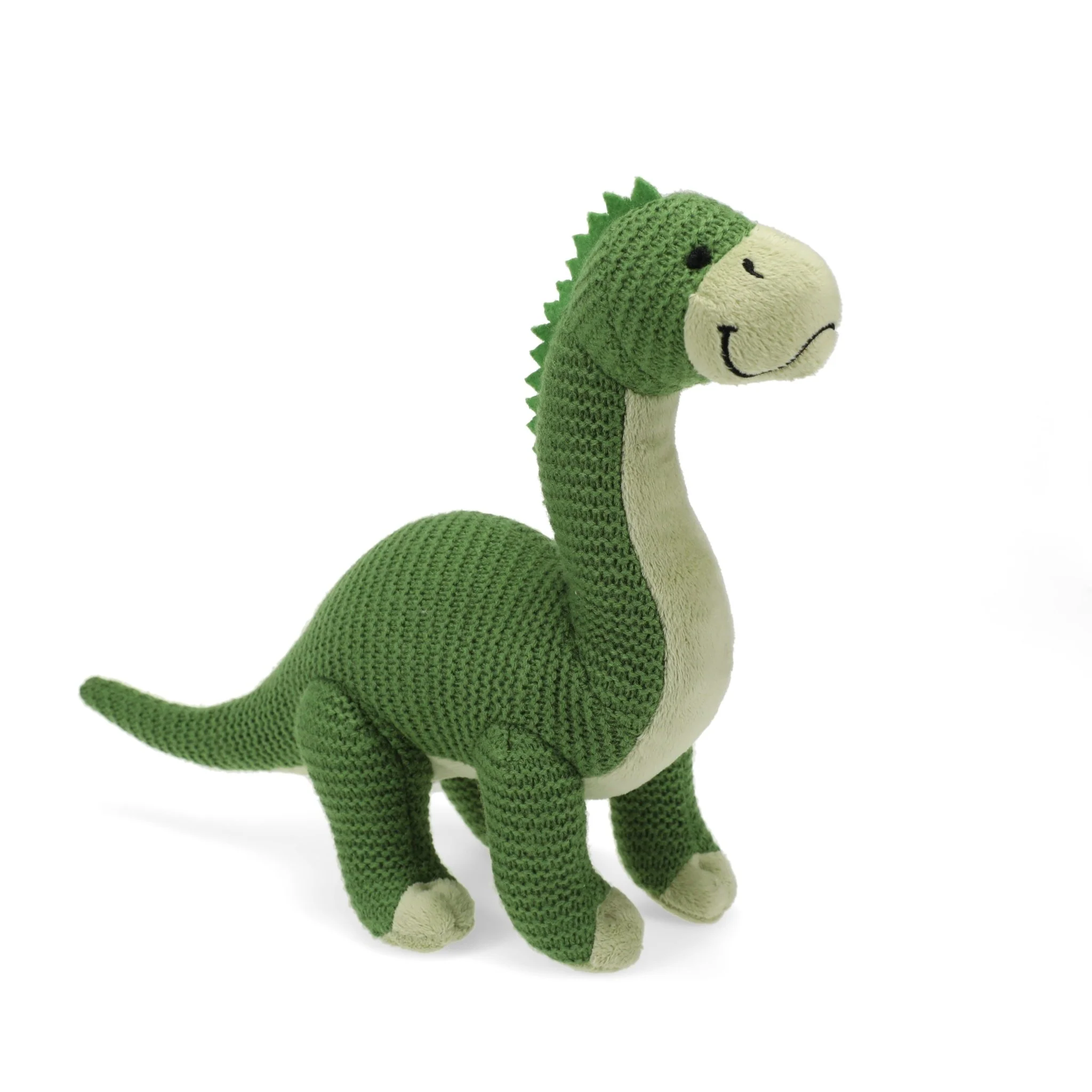 rise little earthling RLE 11" Green Knit Dino Plush