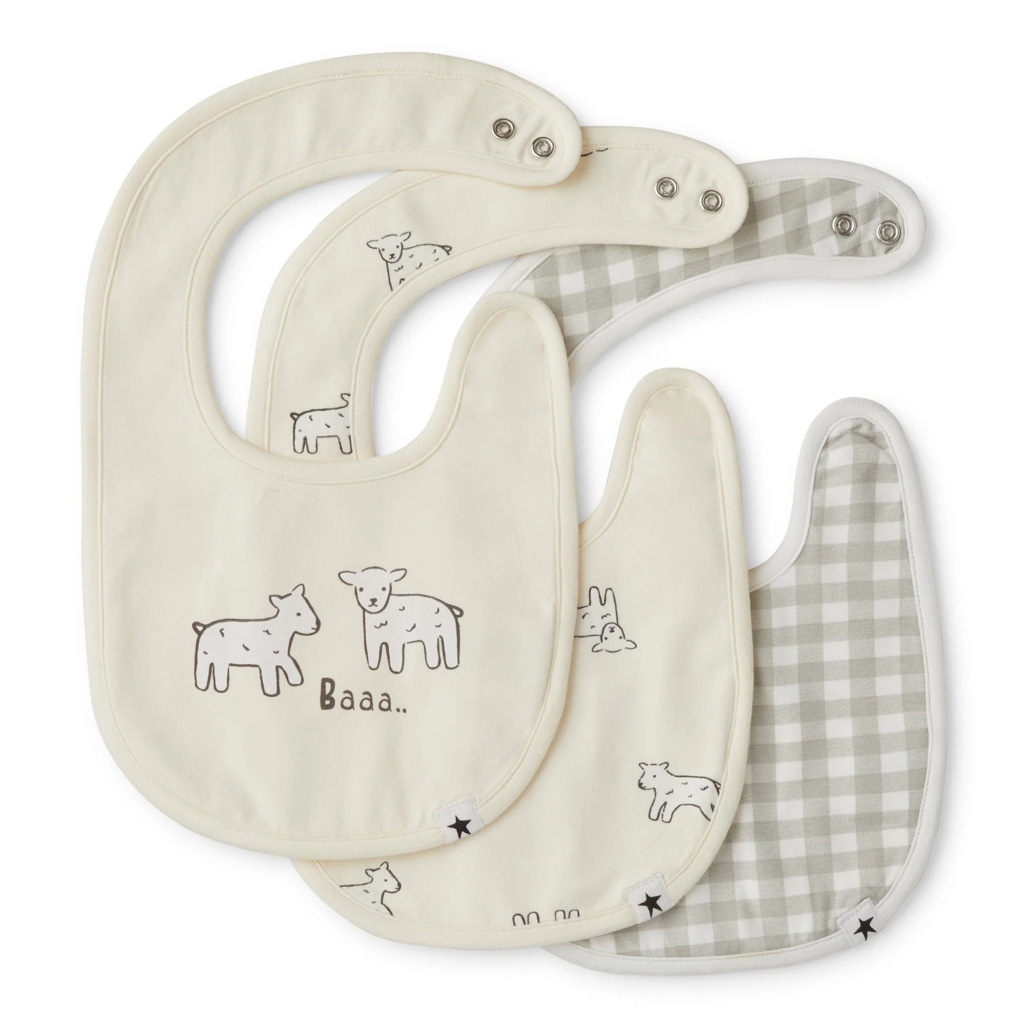 Rise Little Earthling 3-Pack Starter Bib - Grey / OS