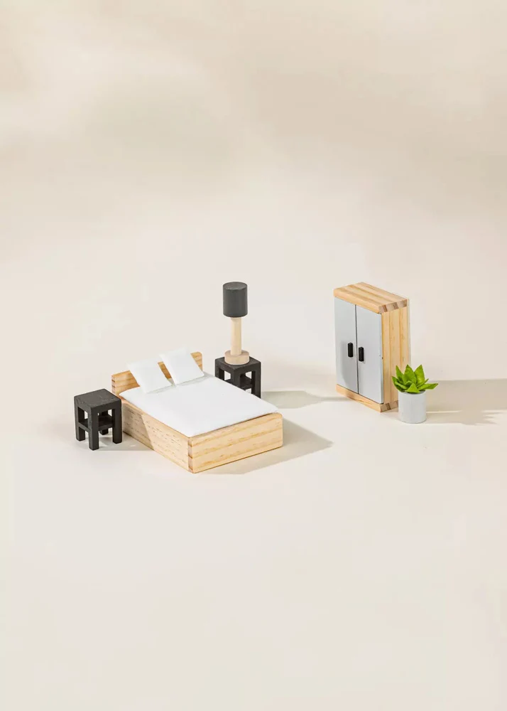 Coco Village Wooden Doll House Master Bedroom Furniture (9 pcs) - Image 12